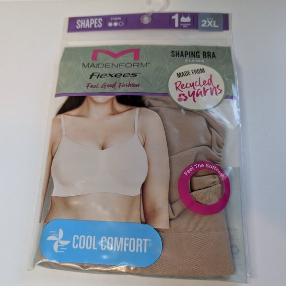 Maidenform Felxees Shaping Bra Cool Comfort NUDE Size 2XL - Picture 1 of 9
